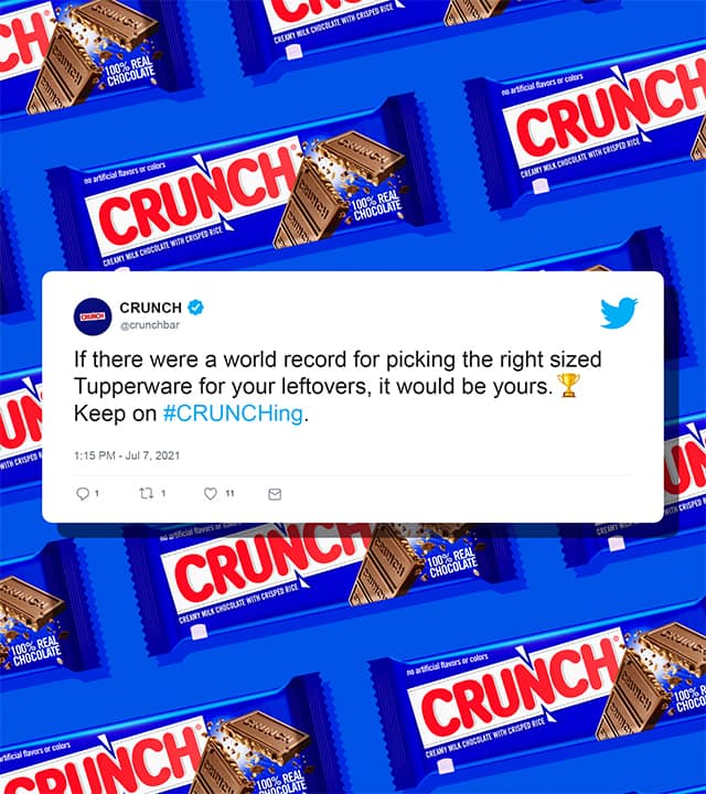 mock crunch tweet compliment