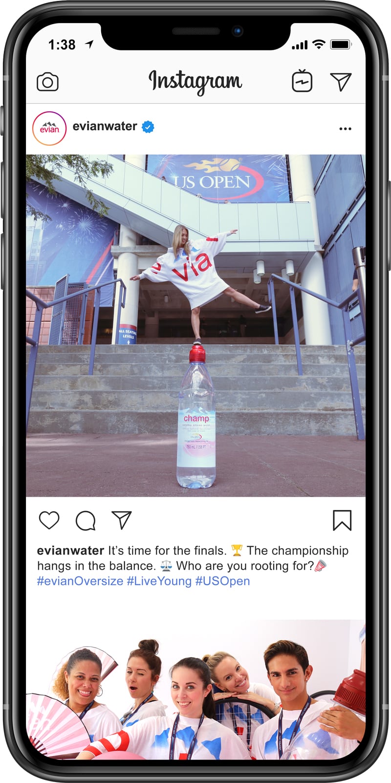 evian instagram bottle balance us open