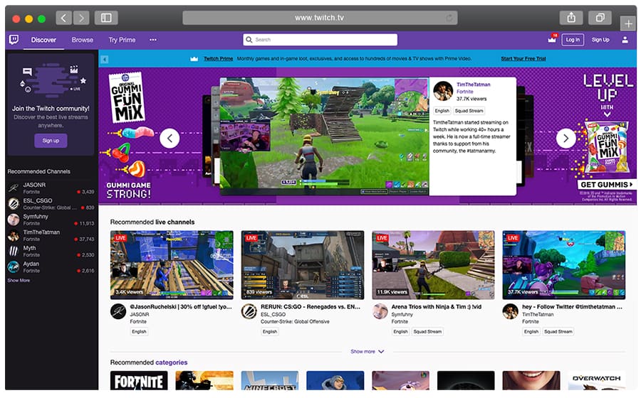 gummi funmix twitch homepage takeover