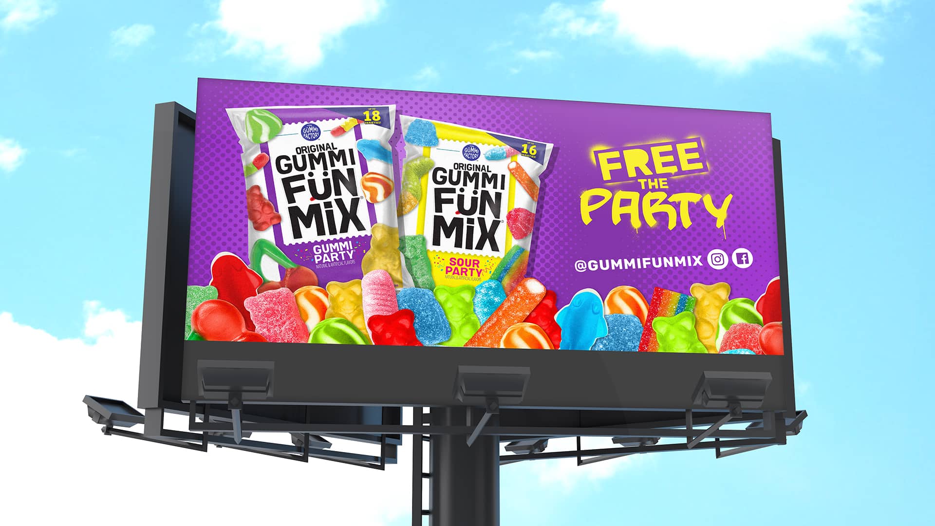 gummi funmix billboard mockup