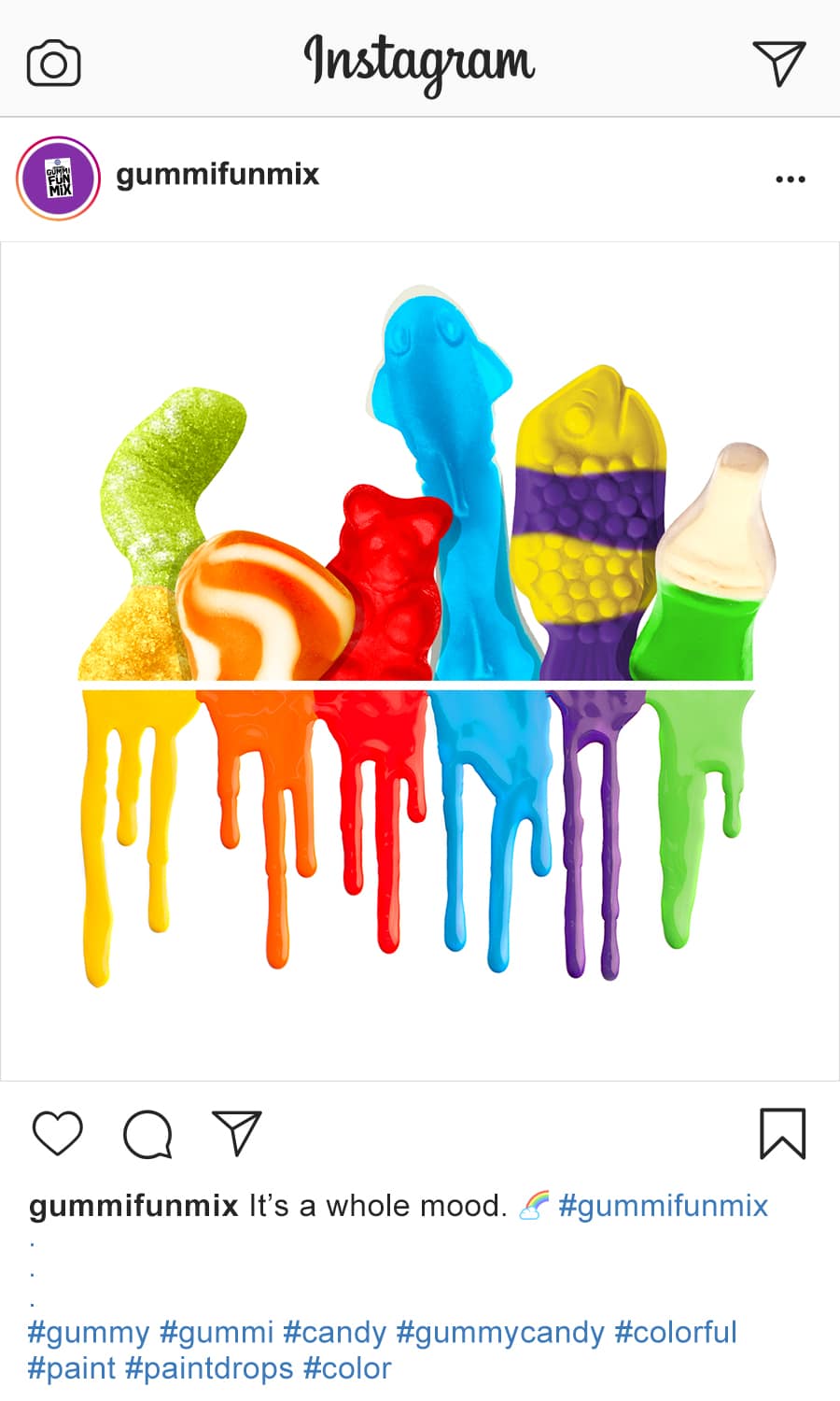 rainbow of melting gummis