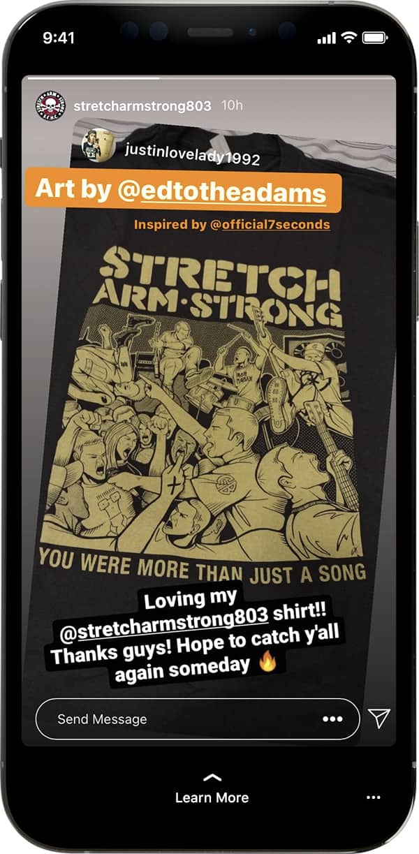 stretch arm strong instagram story