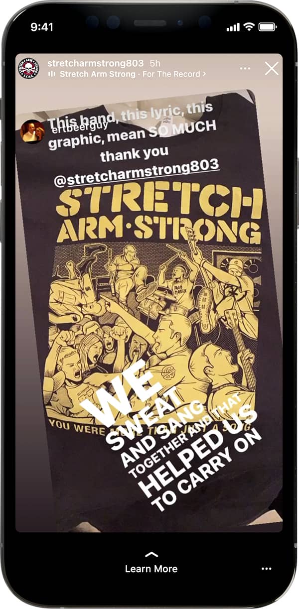 stretch arm strong instagram story