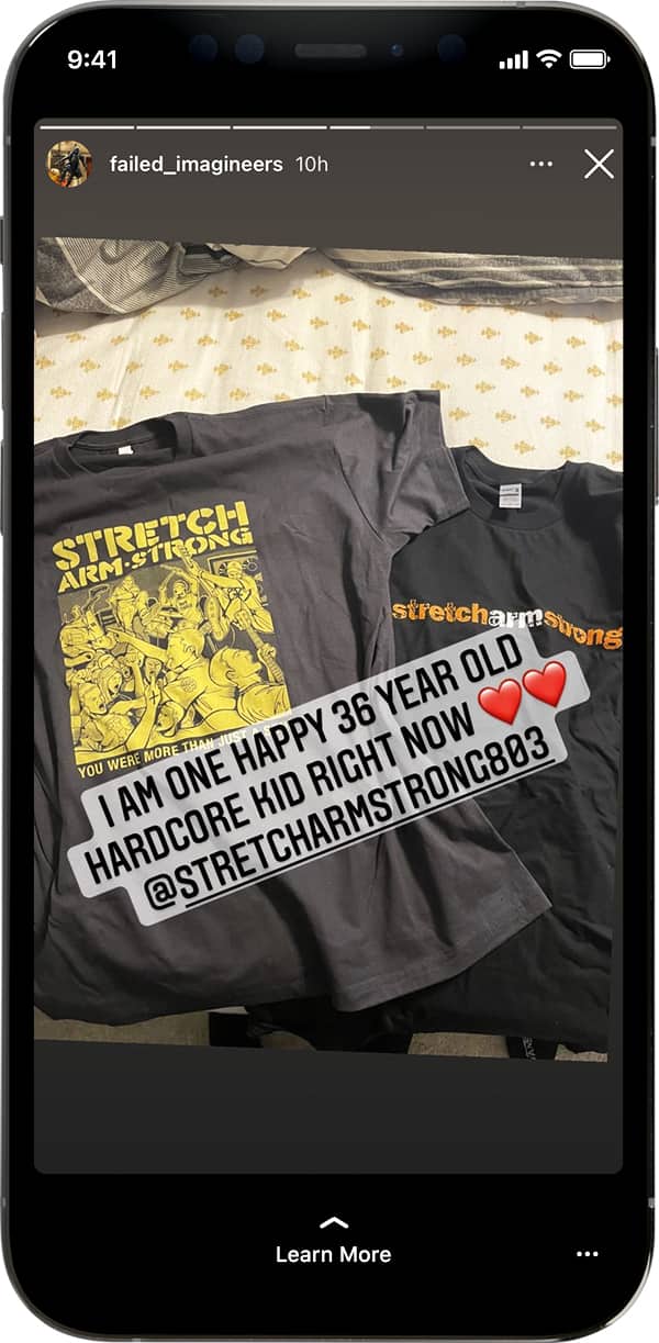 stretch arm strong instagram story