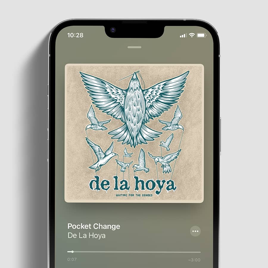 de la hoya cover design of waiting for the echoes