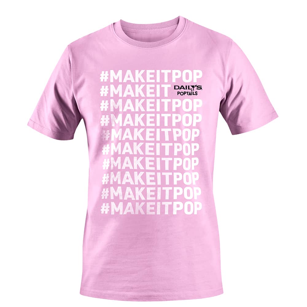dailys #makeitpop tshirt on pink