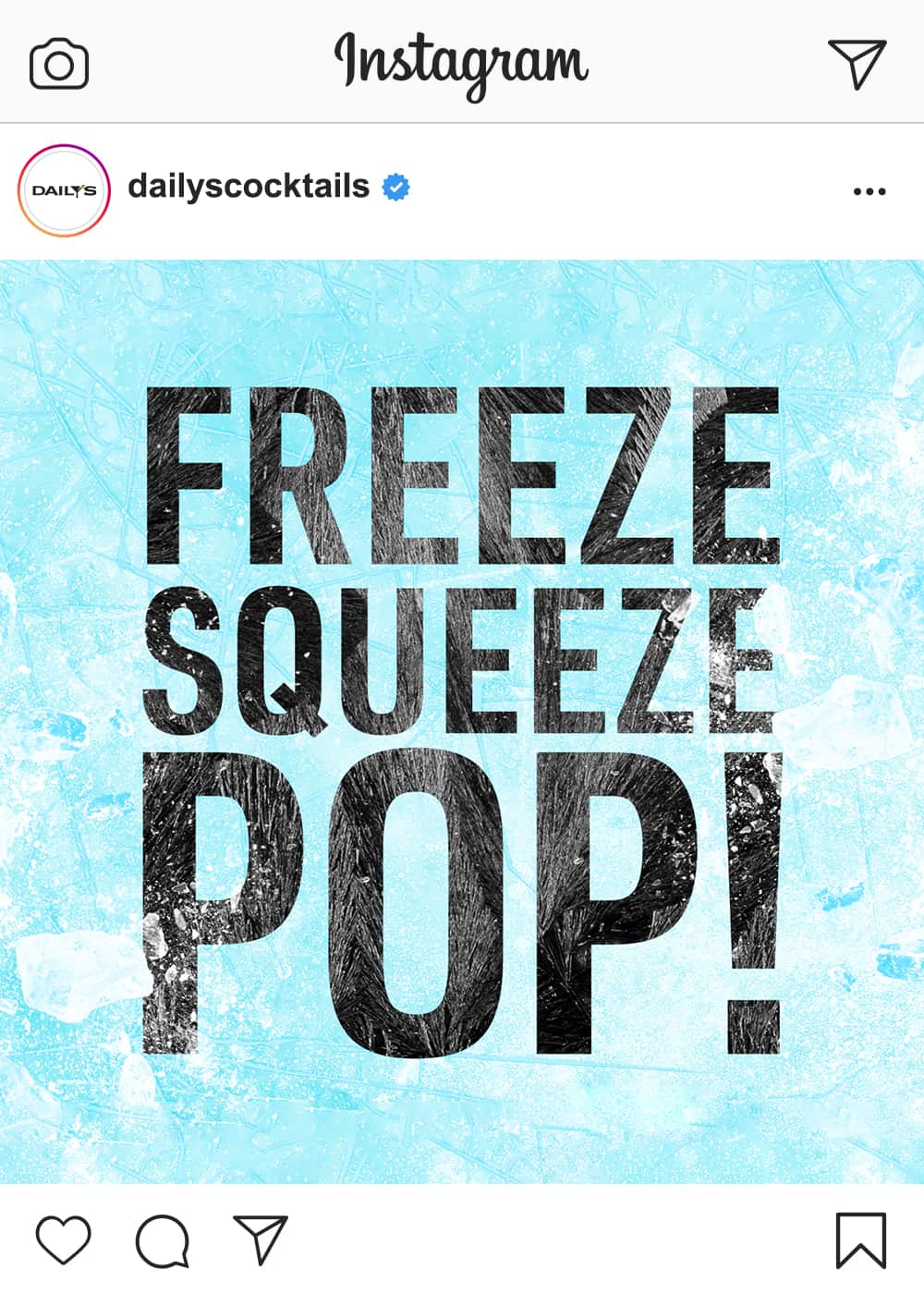 freeze, squeeze, pop! on an icy background