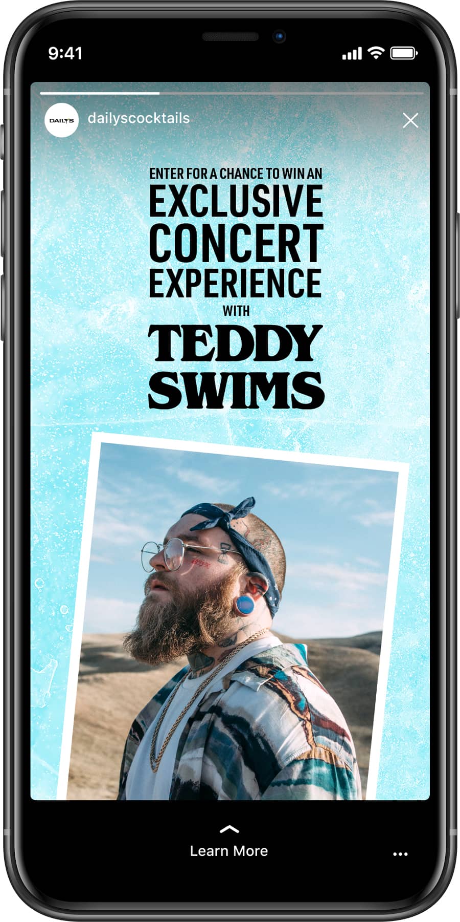 dailys teddy swims promotional instagram story
